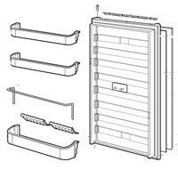 Spare Parts Diagram - Dometic RGE410 Upright Fridge - Door