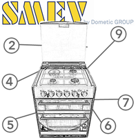 Spare Parts Diagram - Smev 401 - 4 Burner / Grill / Oven (1 of 2)