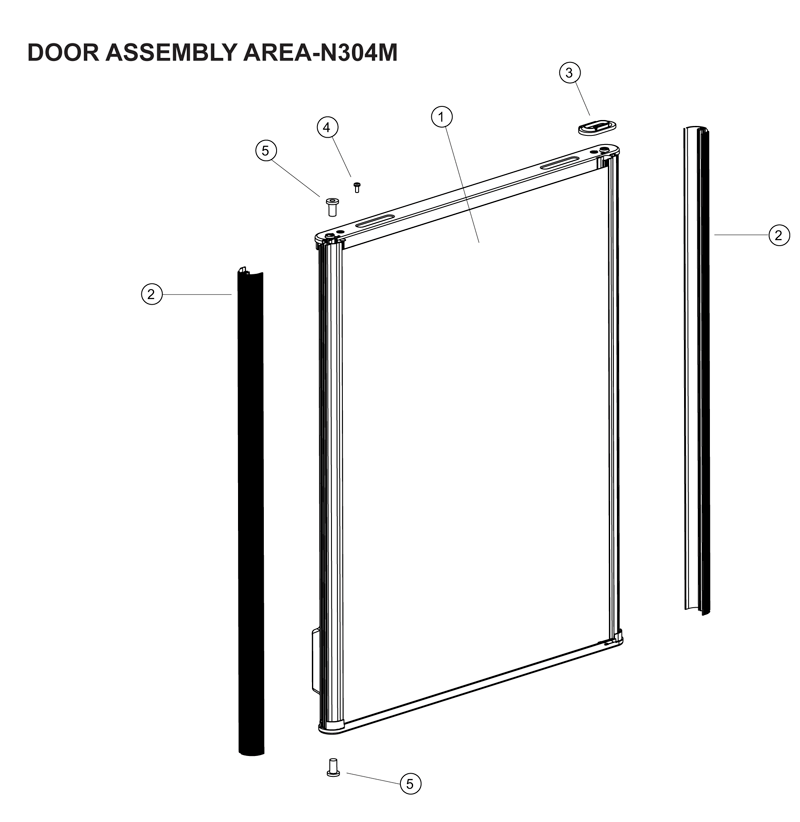 Diagram, Thetford N304M.3 Upright Fridge, Door | CaravansPlus