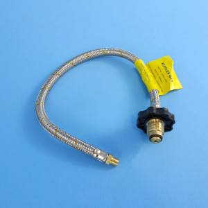 Keefer Stainless Steel Braided POL Gas Pigtail with Handwheel - 450mm - 1/4 inch Male Inverted Flare...