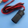12V Cigarette Extension Cord With Battery Clip