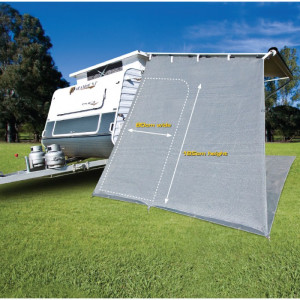 CGear End Wall Privacy Screen with Zip Door - Grey - Suits Caravans