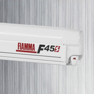 Fiamma F45s Wall-Mount Awning - 2.3m - Polar White Case / Royal Grey Fabric - 1.5m Projection