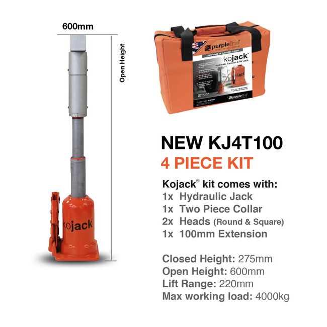 KoJack Hydra RV Jacking Kit Double Ram..TrailAMate 4000kg