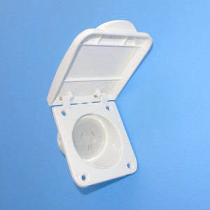 Transco PowerRun Caravan Power Outlet - 240V / 10A - IP54 - White