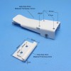 White, Silver & Gold Toggle Clamp Dimentions