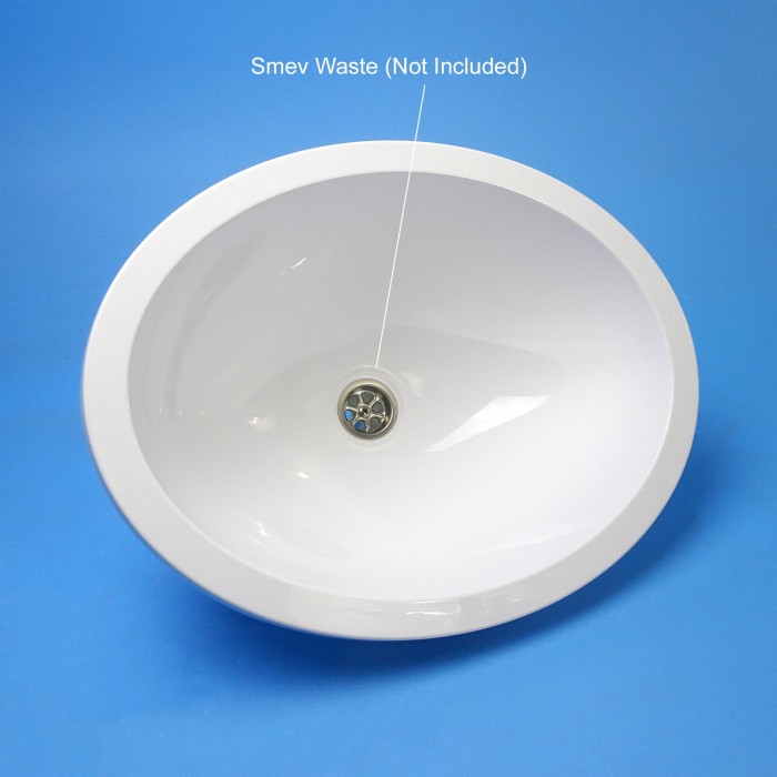 CaravansPlus Plastic Oval Sink / Basin 390 x 305mm White