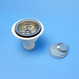 Straight Waste Outlet with Plug - 25mm Outlet - Suits Smev Sinks with 40mm Waste Holes