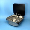 Dometic / Smev Stainless Sink with Glass Lid - No Tap - 420 x 440mm