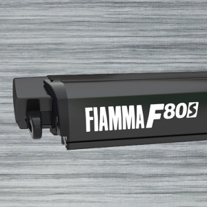 Fiamma F80s Roof-Mount Awning - 2.9m - Deep Black Case / Royal Grey Fabric - 2m Projection