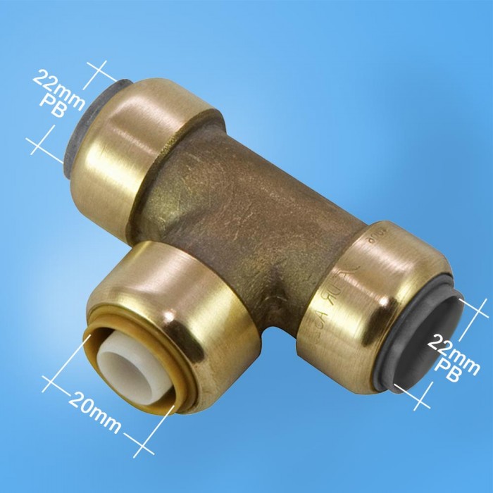 SharkBite Conversion Tee 22mm..Polybutylenex20mm Pex