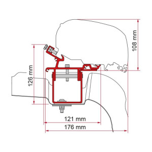 Fiamma F80 Awning Mounting Bracket Kit - RHD - Suits VW Crafter L3H3 Vans without Roof Rails (2017...