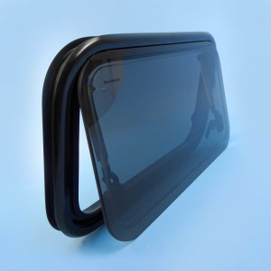 Aussie Traveller EuroVision2 Window with Slimline Blind & Flyscreen - Black Frame / 450mm H x 900mm...