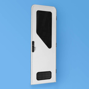 Aussie Traveller DC Caravan Door - 2 Radius Corners - 1420 x 622mm - Right-Hand Hinge - White