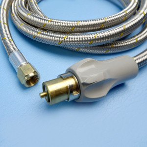 Stainless Steel Gas Bayonet Hose - 3m - Male Bayonet x 3/8 inch Female SAE - Suits Sizzler, Weber...