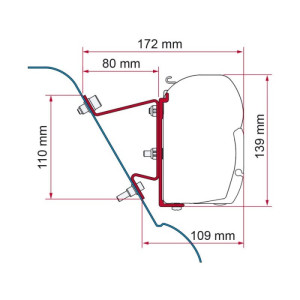 Fiamma F45 Awning Mounting Bracket Kit - Suits Mercedes-Benz Sprinter & VW Crafter H3 Vans (2006-2016)