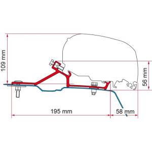 Fiamma F80 Awning Mounting Bracket Kit - Suits Renault Master, Opel Movano & Nissan NV400 H2 L2/L3...