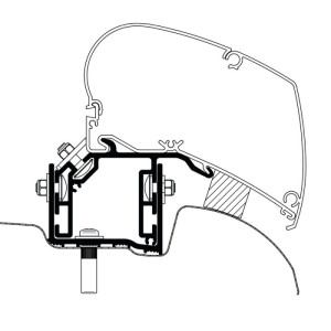 Roof-Awning Adaptor Kit - Suits Thule Omnistor 6300 / 6200 Awnings on 2017-Onwards Volkswagen Crafter...
