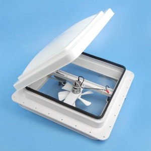 OZvent 12V Roof Hatch - White Lid / 355 x 355mm Cut-Out