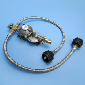 Bromic Two-Stage RV Gas Regulator Kit - LCC27 - Twin Cylinders - 450mm Pigtails - 3/8 inch SAE Test...