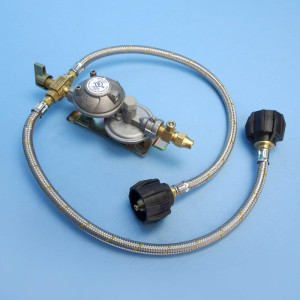 Bromic Two-Stage RV Gas Regulator Kit - LCC27 - Twin Cylinders - 450mm Pigtails - 5/16 inch SAE...