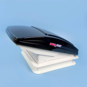MaxxFan Deluxe Thermostatic Roof Vent - Smoke Rain Dome / Power Lift / Remote / 355 x 355mm Cut-Out