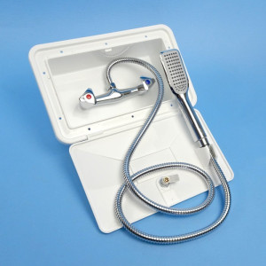 RV Flomaster Recessed External Shower Set - White