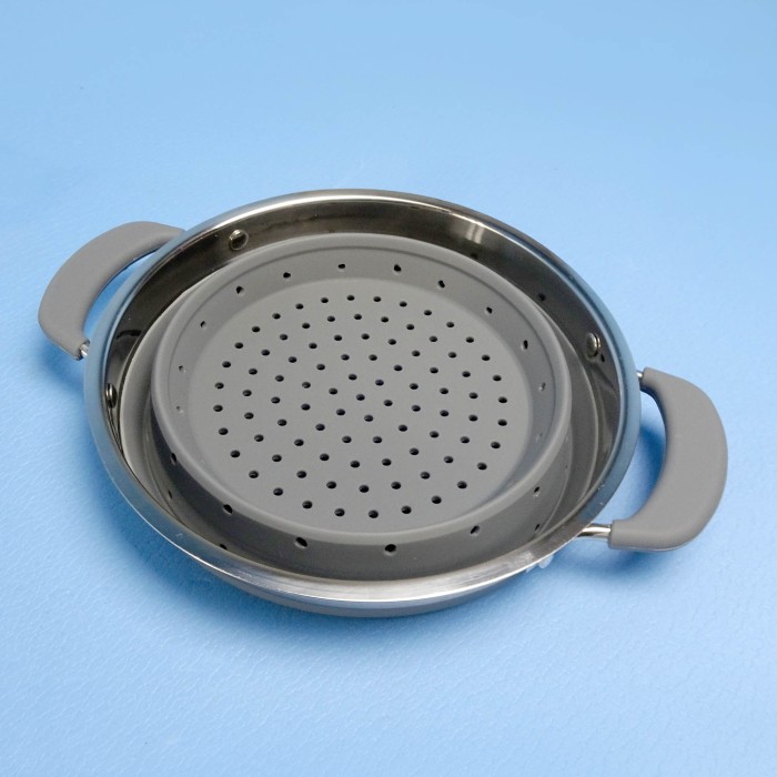 Double Handle Collapsible Colander, Grey CaravansPlus