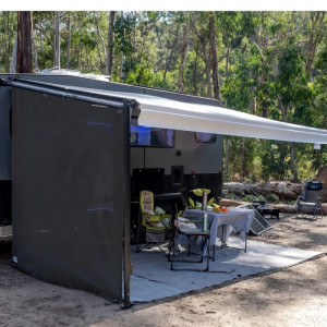Aussie Traveller Sunblocker End Wall Screen - Black - Suits Caravans