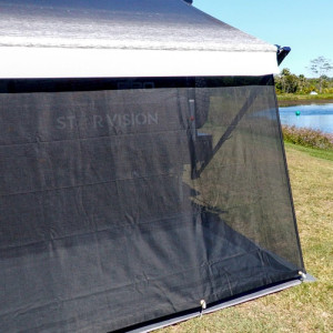 Aussie Traveller Sunblocker Screen - Black - 2750 x 1950mm - Suits 10ft Awnings