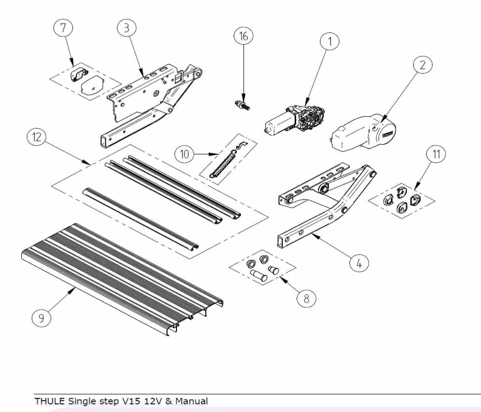 Diagram, Thule Single Step CaravansPlus