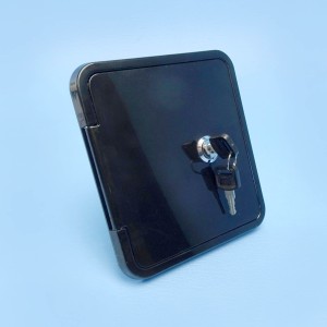 Flomaster Lockable Water Filler Hatch - Black / 28mm Outlet / 1/2 inch Breather