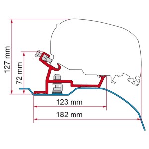 Fiamma F80 Awning Mounting Bracket Kit - Suits Fiat Ducato, Citroen Jumper & Peugeot Boxer H2 L4...