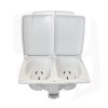CMS J-Series Twin 10A Power Outlet With Auto Switch - White