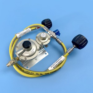 Keefer Two-Stage Gas Regulator Kit - LCC27 - Twin Cylinders - 600mm S-Core Pigtails - 3/8 inch SAE...