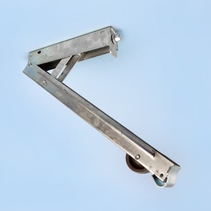 AL-KO Rear Wind-Down Stabiliser Leg with Rubber Wheel - 500mm / Weld-On