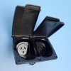 CMS J-Series Twin 10A Power Outlet With Auto Switch - Black