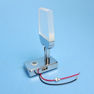 Relaxn Blade LED Reading Light with USB - Chrome / 10-30V / 650lm / Warm White / Dimmable