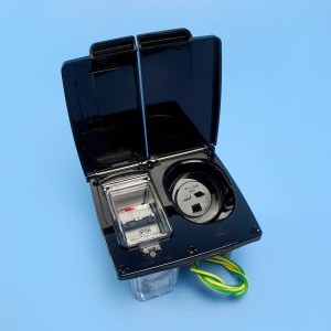 CMS J-Series 15A AC Power Inlet with 16A RCD Breaker - Black