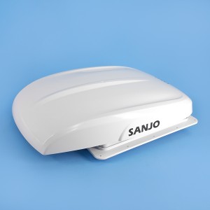 Freucamp Plus Fan 12V Roof Vent - White Rain Dome / Thermostat / LED / Blind / 355 x 355mm Cut-Out