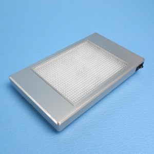LED Interior Light with Switch - Silver / 12V / 185 x 110mm / Cool White
