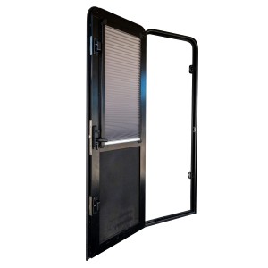 Aussie Traveller DC Caravan Door with Blind - 2 Radius Corners - 1623 x 622mm - Left-Hand Hinge...