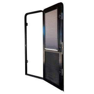 Aussie Traveller DC Caravan Door with Blind - 2 Radius Corners - 1623 x 622mm - Right-Hand Hinge...