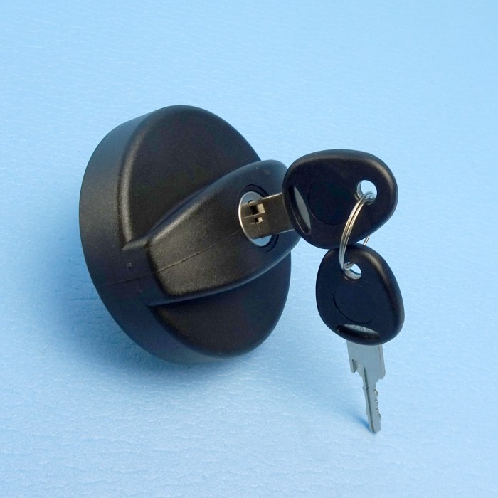 Black Lockable Water Tank Filler Cap With Keys – ES2150 For Caravan & Motorhome