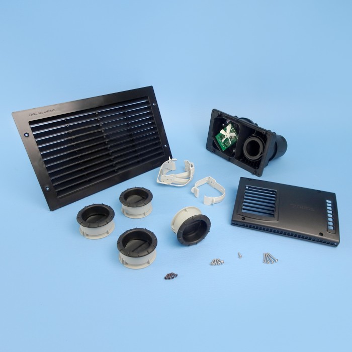 Truma Combi D6 Diesel Air Water Heater Kit, Black Cowl