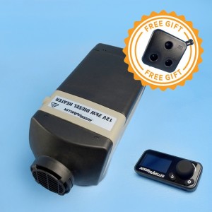 Aussie Traveller Diesel Air Heater Kit - 2kW - 12V - Single Outlet - Digital Controller & 10L Tank