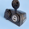 Narva Heavy-Duty Surface-Mount Accessory Socket with USB-A & USB-C - Black