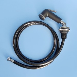 Barka Bench-Mount Trigger Shower Set with Recessed Hose - Matte Black / 1.5m