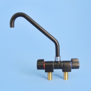 Barka Double-Handle Fold-Down Mixer Tap - 37mm Folded Height / 3/8 inch Male BSP / Matte Black