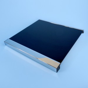 Glass Lid - Black Mirror, Square Silver Rim, 2009-2010 - Suits Smev 400 Series Stoves